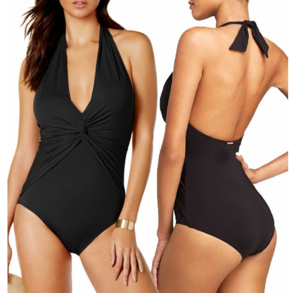 Michael Kors Halter One-Piece Swimsuit